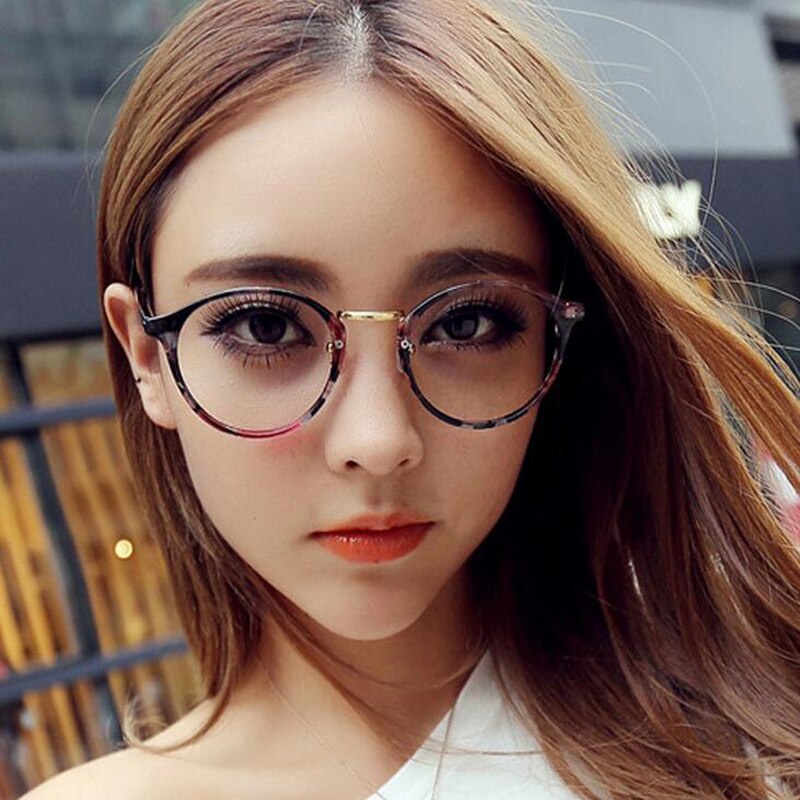 Kacamata 012 Pria Wanita Kacamata Photocromic Keren Bingkai Plastik Kacamata Bulat Optik