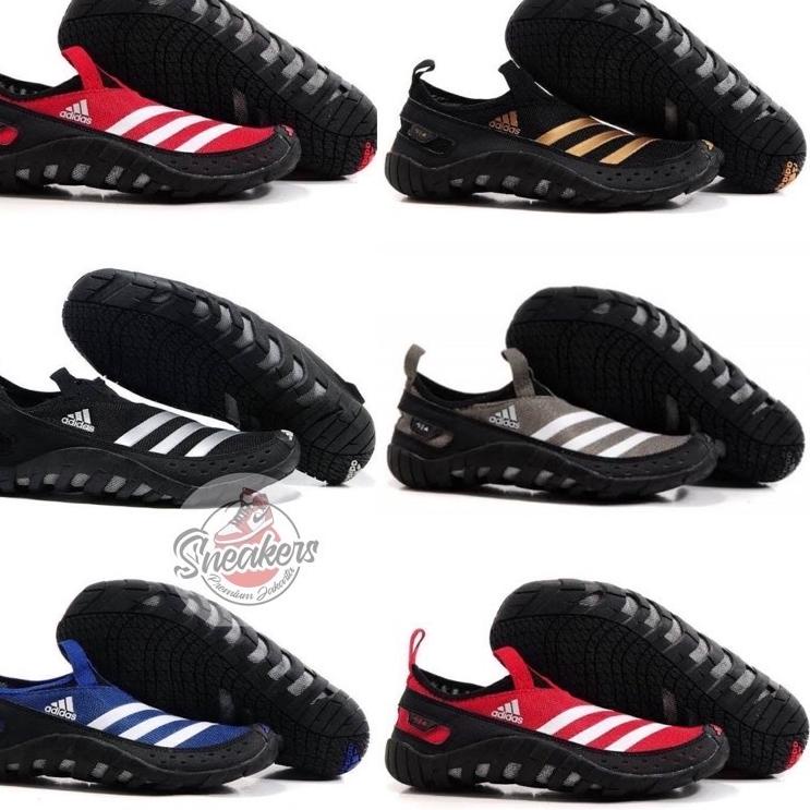 Terbaru.. Sepatu Pria Slip On Adidas Jawpaw Slop Tanpa Tali / Sepatu Sepeda Slip on Slop