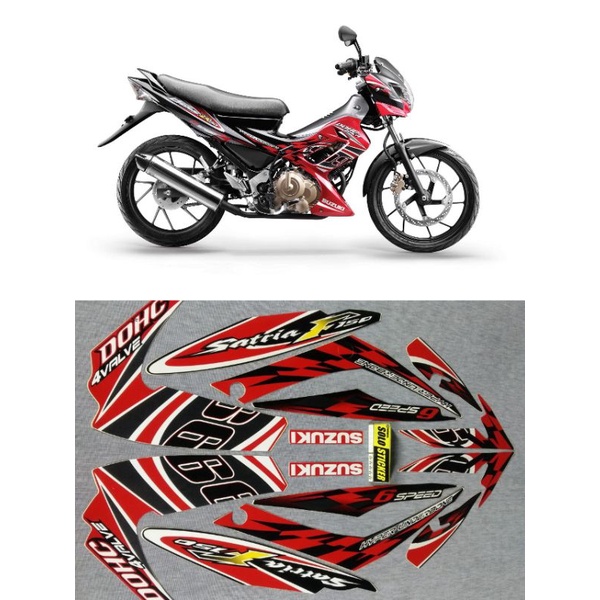 STIKER STRIPING SATRIA FU 150 2012 MERAH