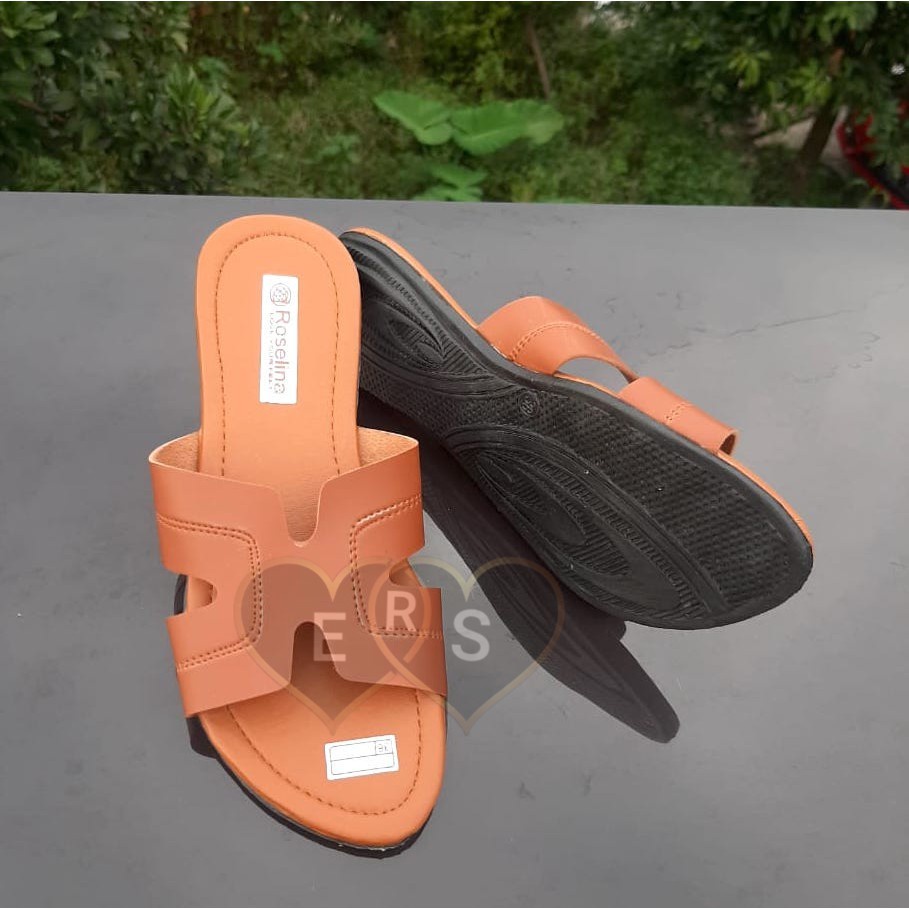 TOKOERS SDPD04 Sepatu Sandal Wanita Perempuan Model Teplek - Kulit Sinthesis