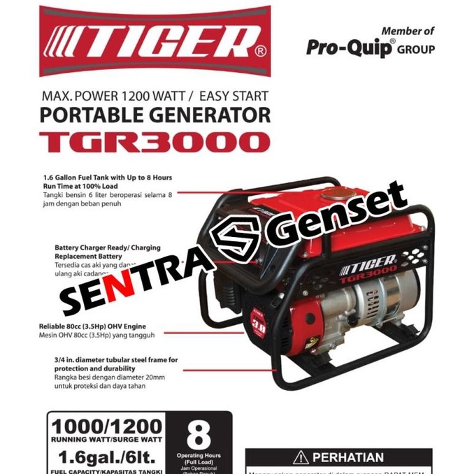 Genset 1000 watt Tiger TGR 3000