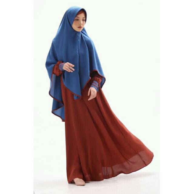 AULIA SET GAMIS SYAR'I + HIJAB MELLIANA SIENNA BROWN