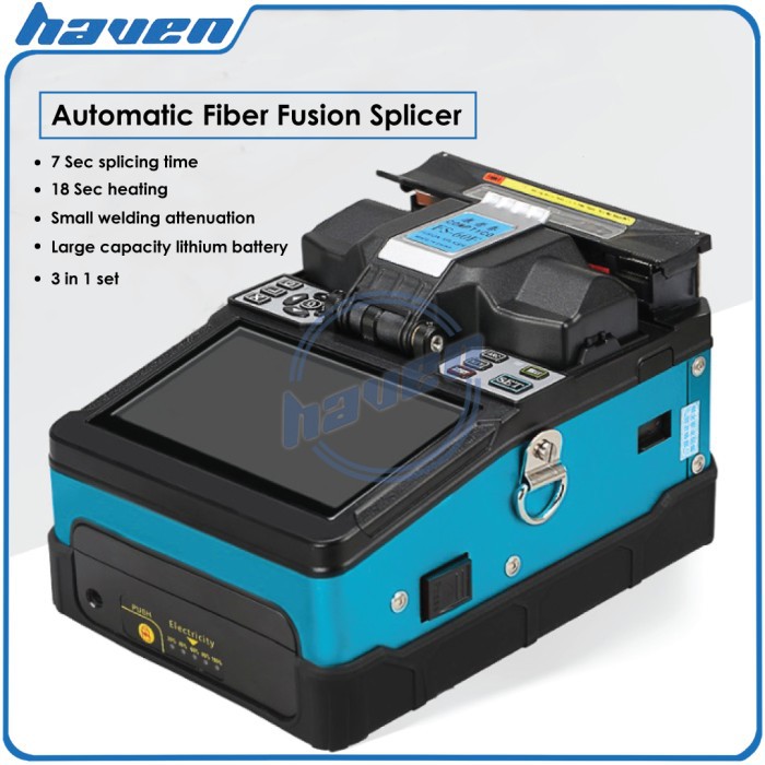 Splicer Fiber Optic / Fusion Splicer FS-60F Mesin Splicing Serat Optik Otomatis Warna Biru