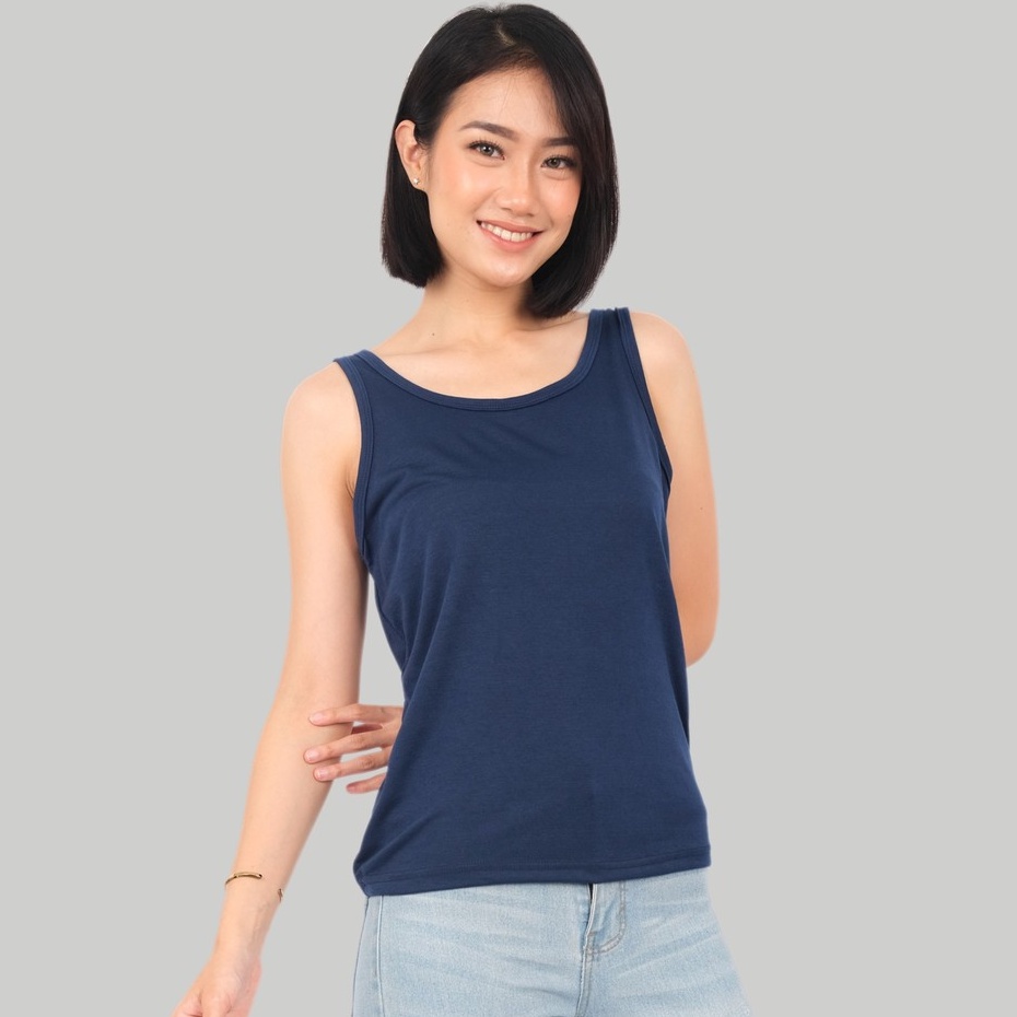 Monellina APRILA Tank Top Wanita Oversize Polos Singlet-2