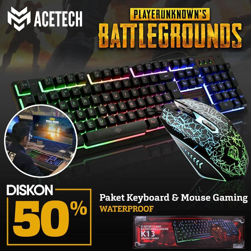 Jual Acetech Keyboard Mouse Combo Gaming Warfaction Backlight K13