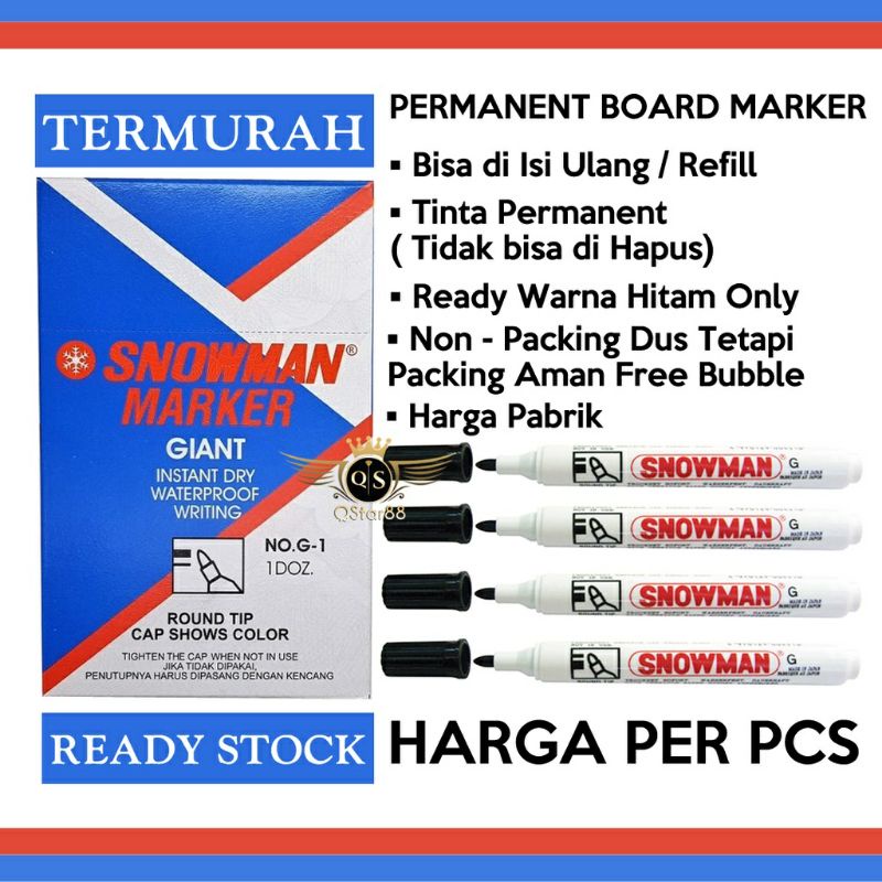 

Spidol Snowman Permanen Board Marker BG01 Warna Hitam Tidak Bisa Dihapus