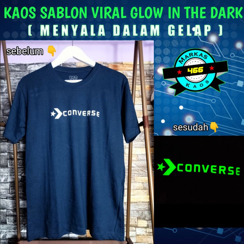 Kaos Sablon Glow In The Dark / Menyerap  Cahaya  / Baju Glow In The Dark  / T-shirt Glow In The Dark