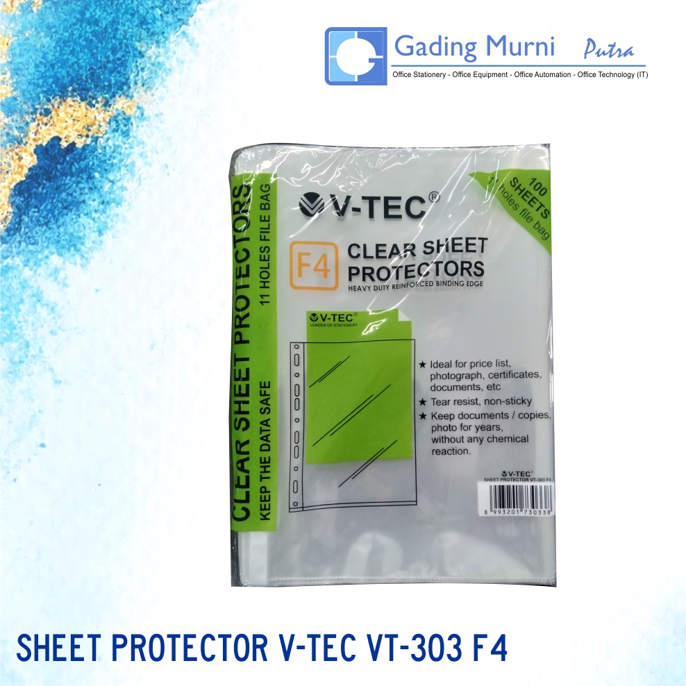 

Sheet Protector Folio PP File Clear Sheet V-Tec 100 Lembar VT-303 FOLIO