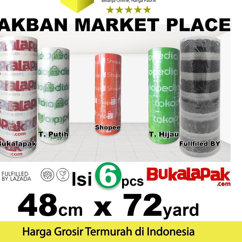 

WOW MURAH Lakban PRINTING MARKETPLACE 48mm x 72yard SELOTIP TAPE / SELOP JY7`