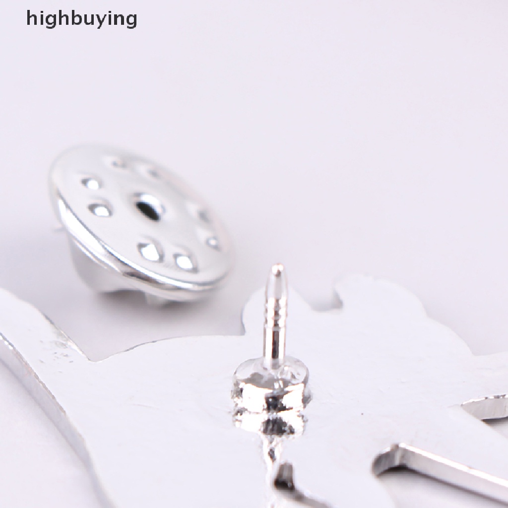 Hbid Anting Tusuk Sterling Silver 925 Model Salib Warna Hitam Gaya Korea Untuk Pria