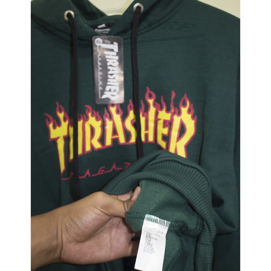 thrasher hoodie ijo botol