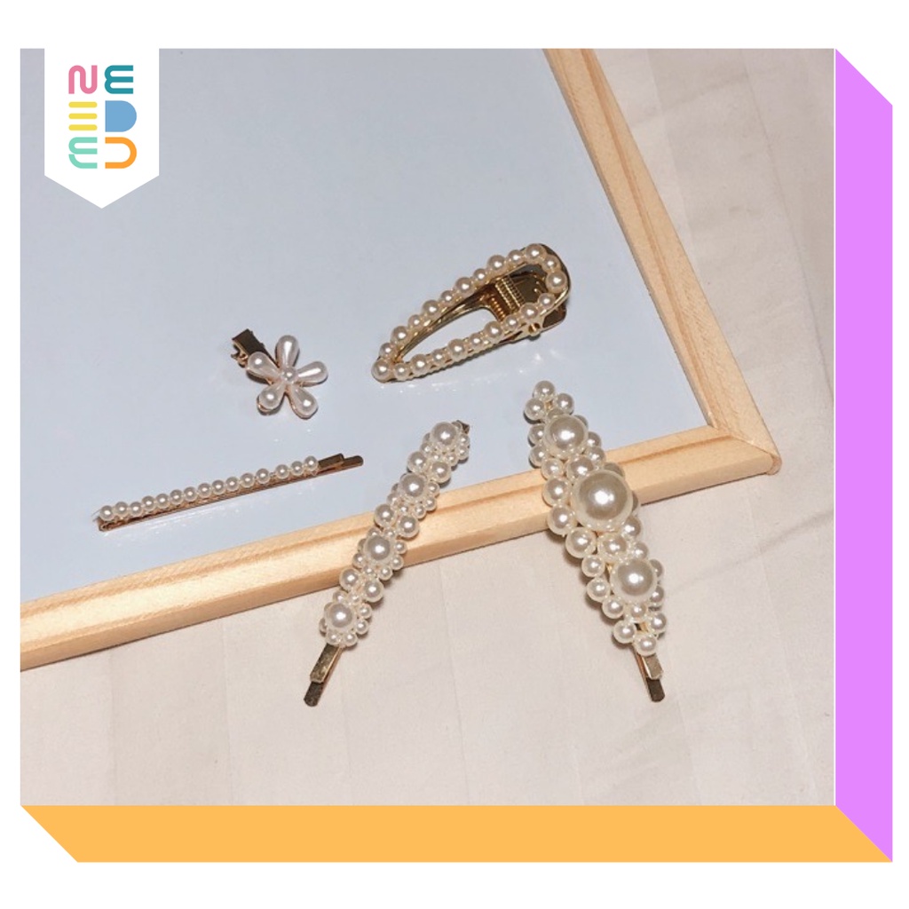 NEEDED.ID JKT | Pearl Hairpins / Jepitan Rambut Korea Aesthetic Kekinian / Jedai Hits