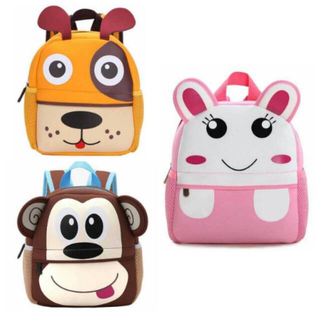 Tas Sekolah Anak Gambar Kartun Hewan Lucu