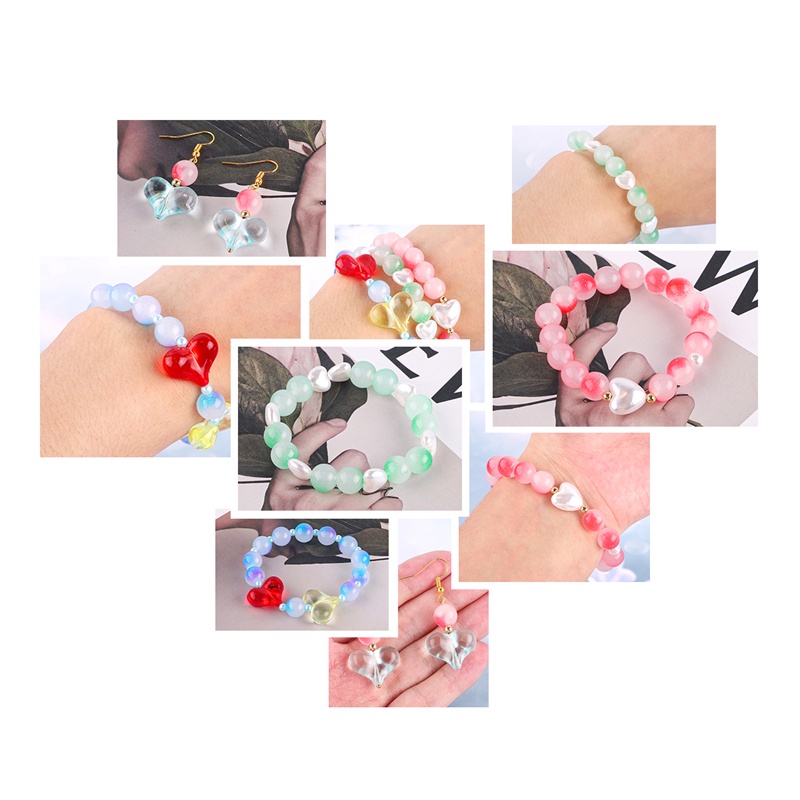 50 pcs Manik-Manik Kaca Bulat Handmade Ukuran 8mm Untuk Perhiasan Gelang Kalung