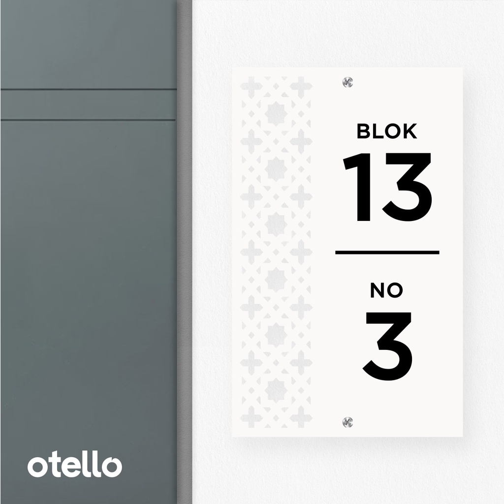 Otello Custom Papan Alamat Rumah Nomor Acrylic Nomer Akrilik No Minimalist Print Label House Number Label Aesthetic Mewah Modern