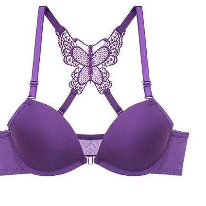 Bh Tanpa Kawat Kupu-kupu Bersulam Cantik Seamless Push Up Bra Lembut Nyaman Spandex