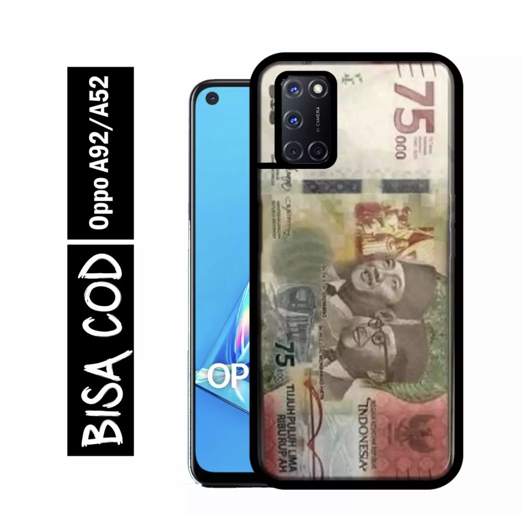 ACASTO Case Oppo A52/ A92 motif fashion gambar duit unik keren custom case casing pria & wanita semu