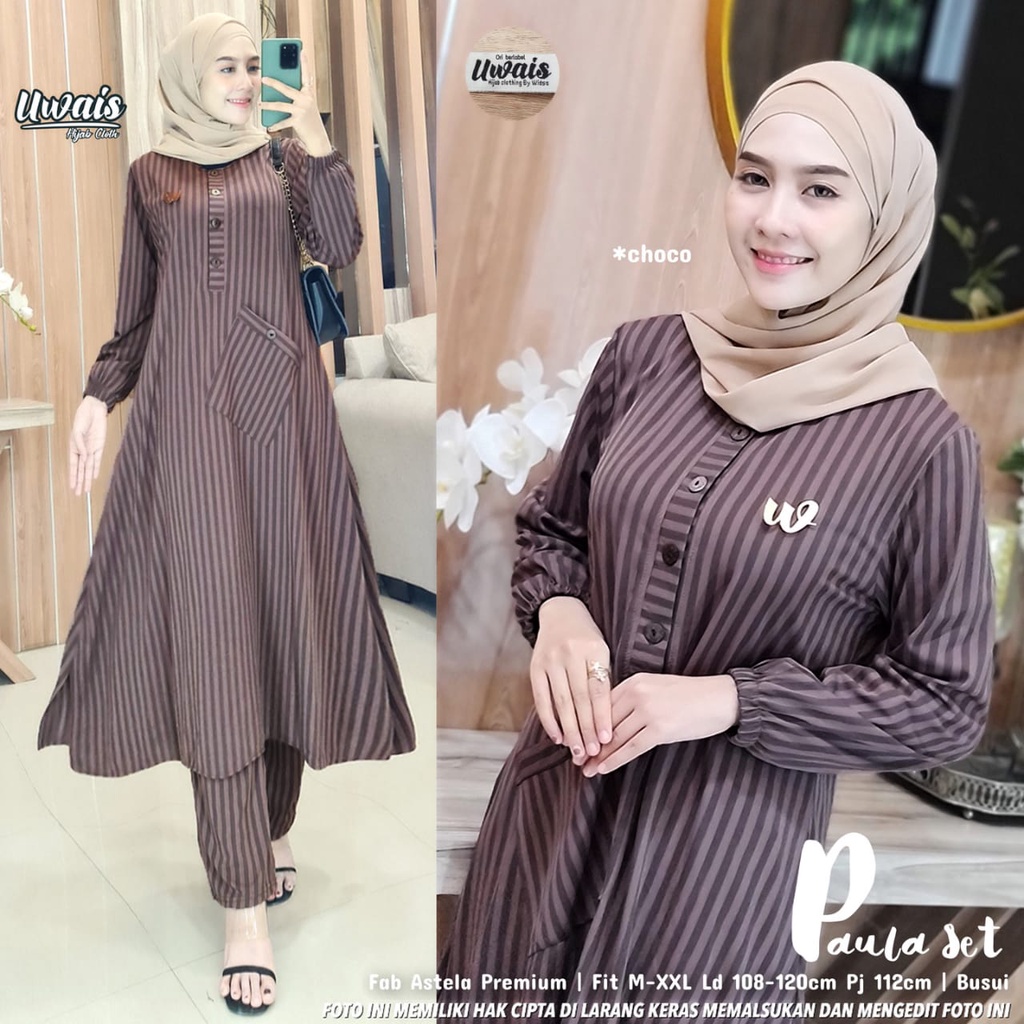 PAULA SET GAMIS UWAIS ORIGINAL TERBARU Gamis Remaja Terbaru Premium Jumbo
