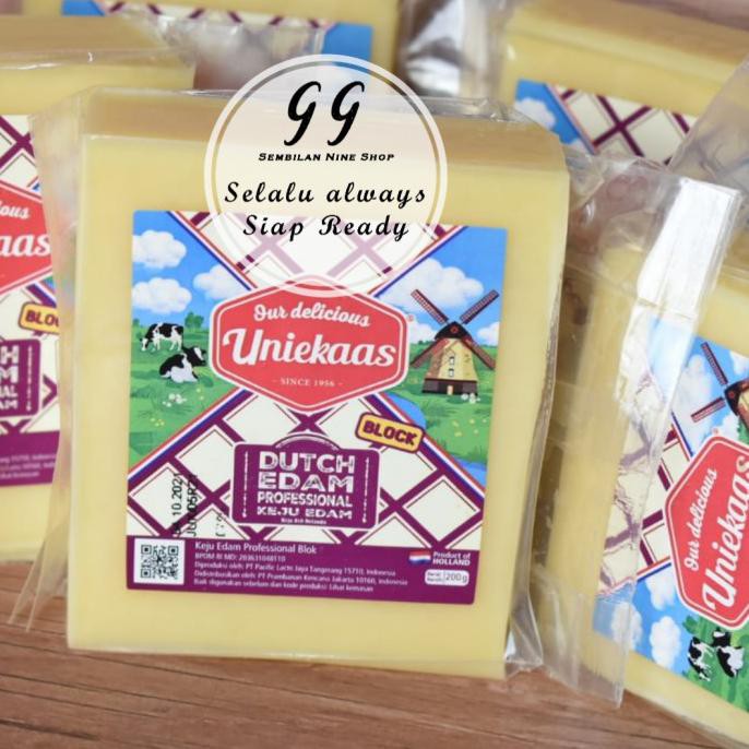 

UNIEKAAS KEJU DUTCH EDAM PROFESSIONAL 200 GRAM KEJU EDAM CHEESE BLOCK