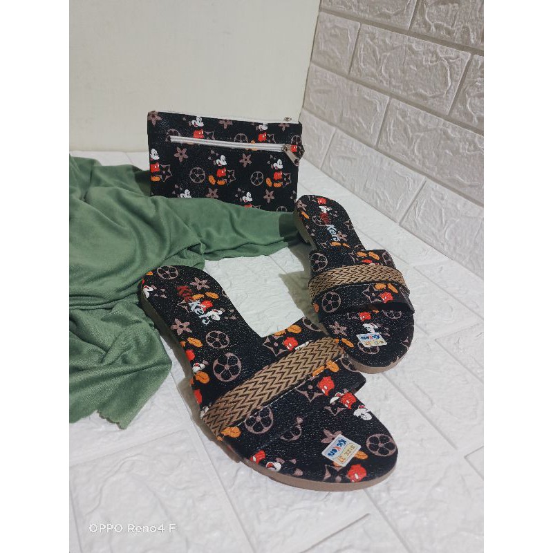 Sandal Slop Cewek Mickey | Sandal kickers Gratis Dompet