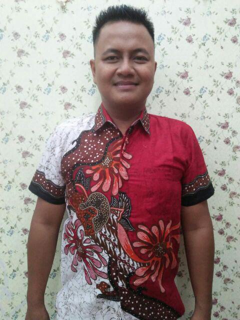 Atasan Wanita Tunik Batik Motif Bunga Rantai Sogan