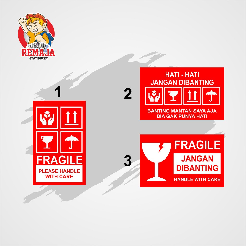 

Sticker Fragile online shop/olshop Chromo Glossy/Gilap MIN ORDER 30pcs (berlaku kelipatan)