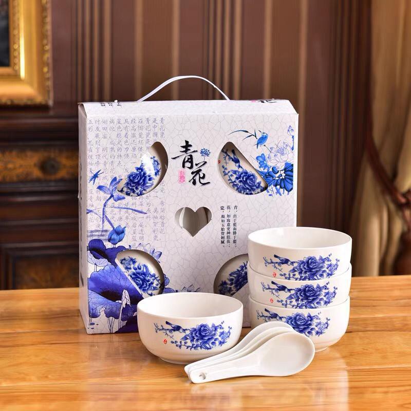 UNIK#701 1 Set 4 PCS Mangkuk Saji / Mangkok Jepang / Mangkok Sup / Mangkok Nasi / Mangkok Keramik