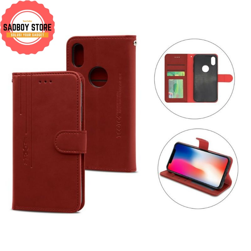 vivo Y12 (1904) Flip cover Dompet Kulit original XXX Leather Case/ Sarung/Case/Casing/Bahan Sadboy S