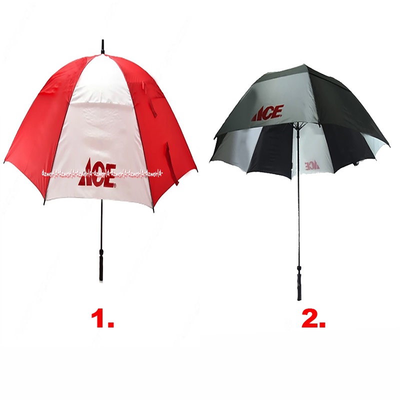 Ace Payung Besar Jumbo Umbrella Golf Merah Hitam 148Cm Payung Ukuran Besar Big