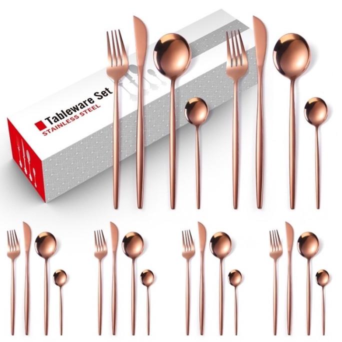Premium Cutlery Set 24pcs / Set Pisau Garpu Sendok Korea Rose Gold masih banyak