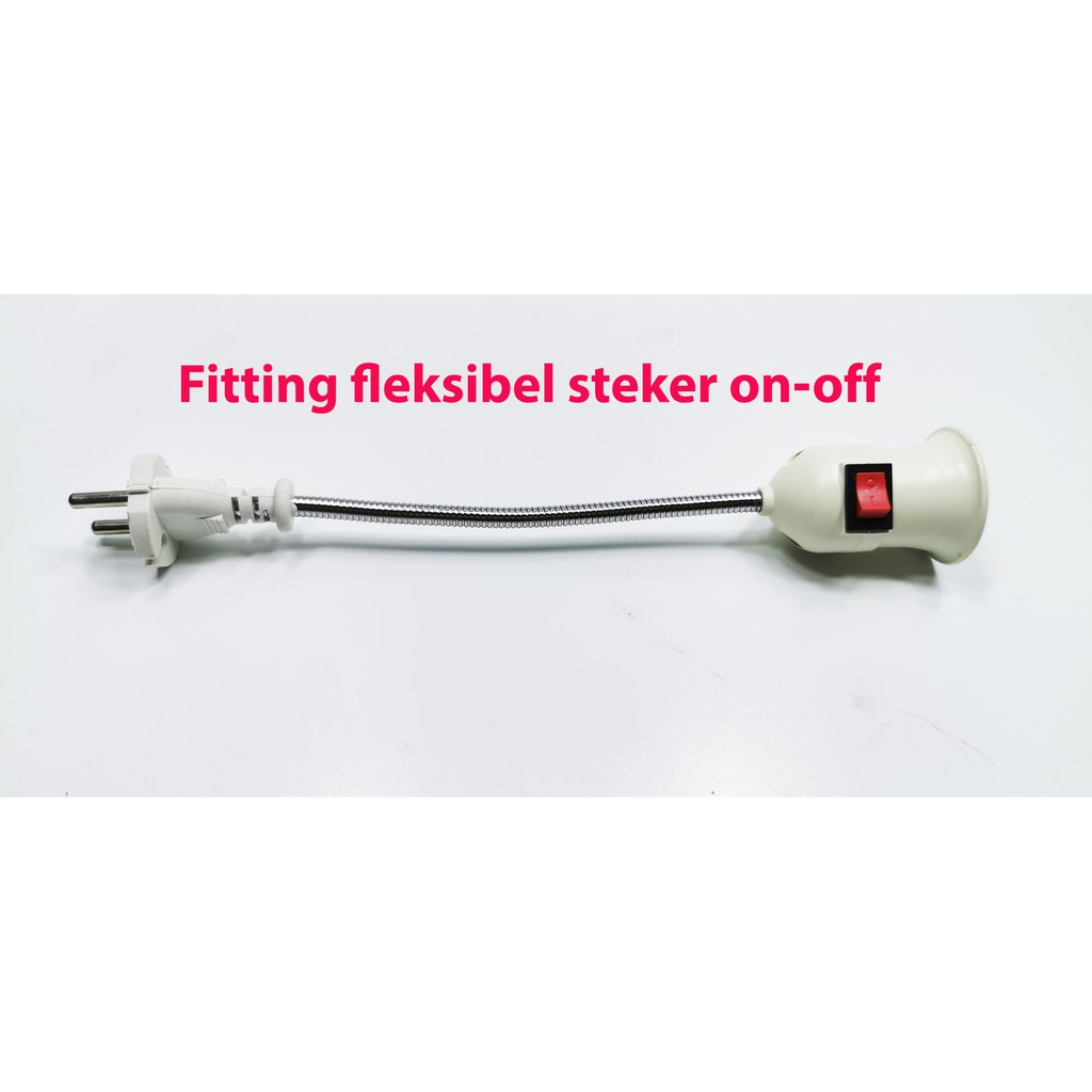 Fitting Adapter Fleksibel Lampu E27 EU Plug steker with saklar ON-OFF