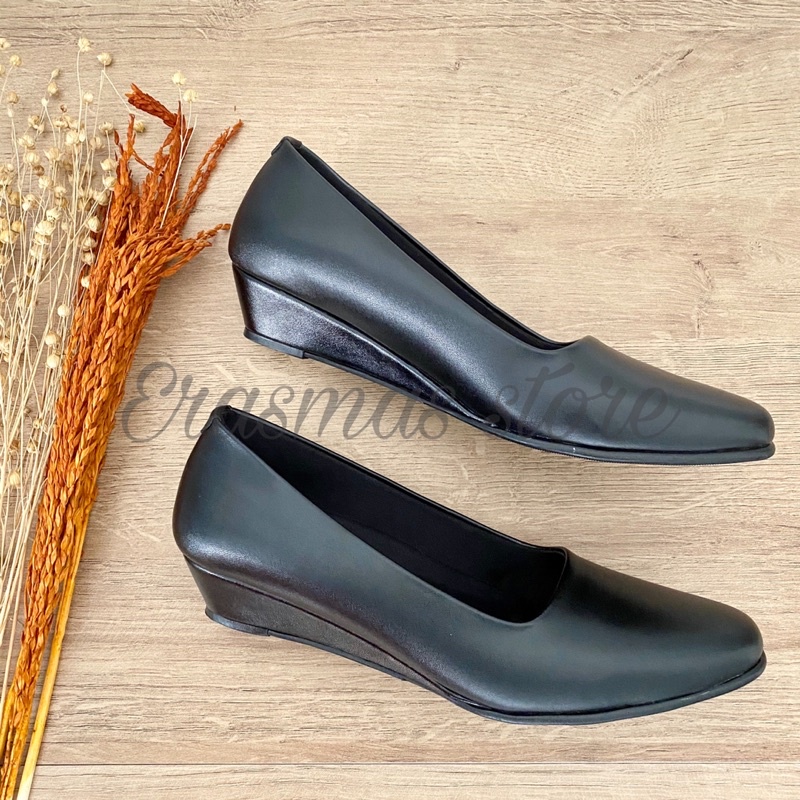 ERASMAS WG3 3CM - Sepatu Kerja wanita Sepatu Dinas Wanita Sepatu Kantor Wanita Sepatu Wedges Wanita