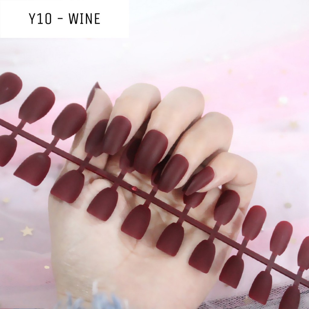 KUKU PALSU FAKE NAILS MATTE COFFIN BALERINA STYLE  24 pcs Y SERIES