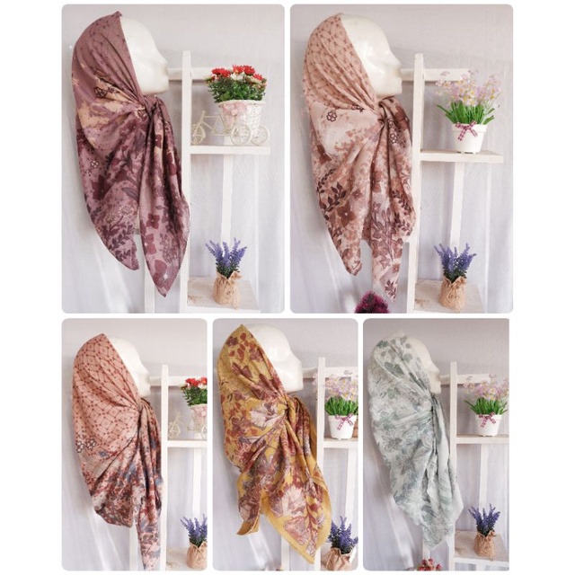 HIJAB SEGI EMPAT LASER CUT VOAL MOTIF KH1176