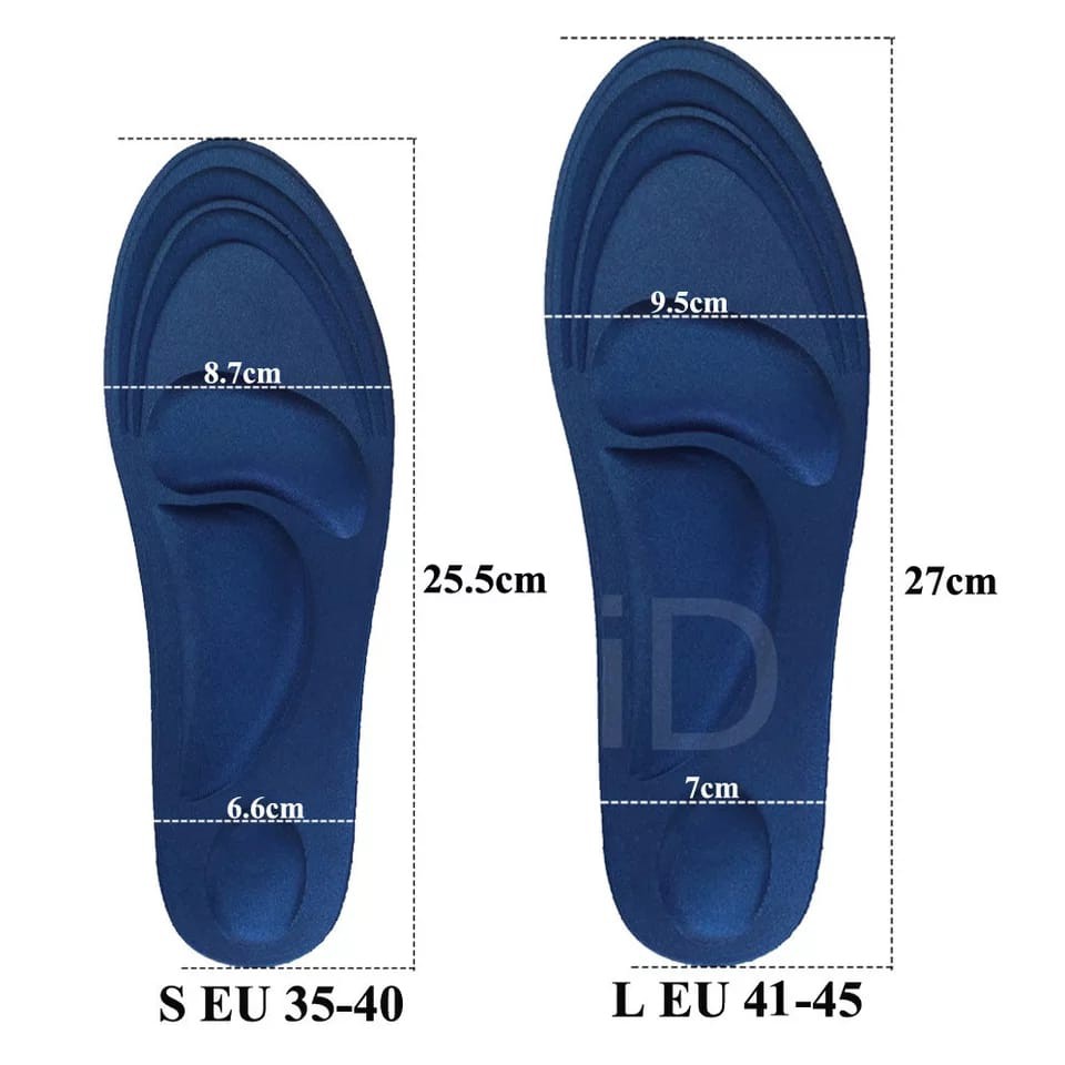 1 Pasang Insole Busa 4D Empuk Kualitas Premium Cewek Cowok / Orthopedic Shoe Foam Insoles Unisex