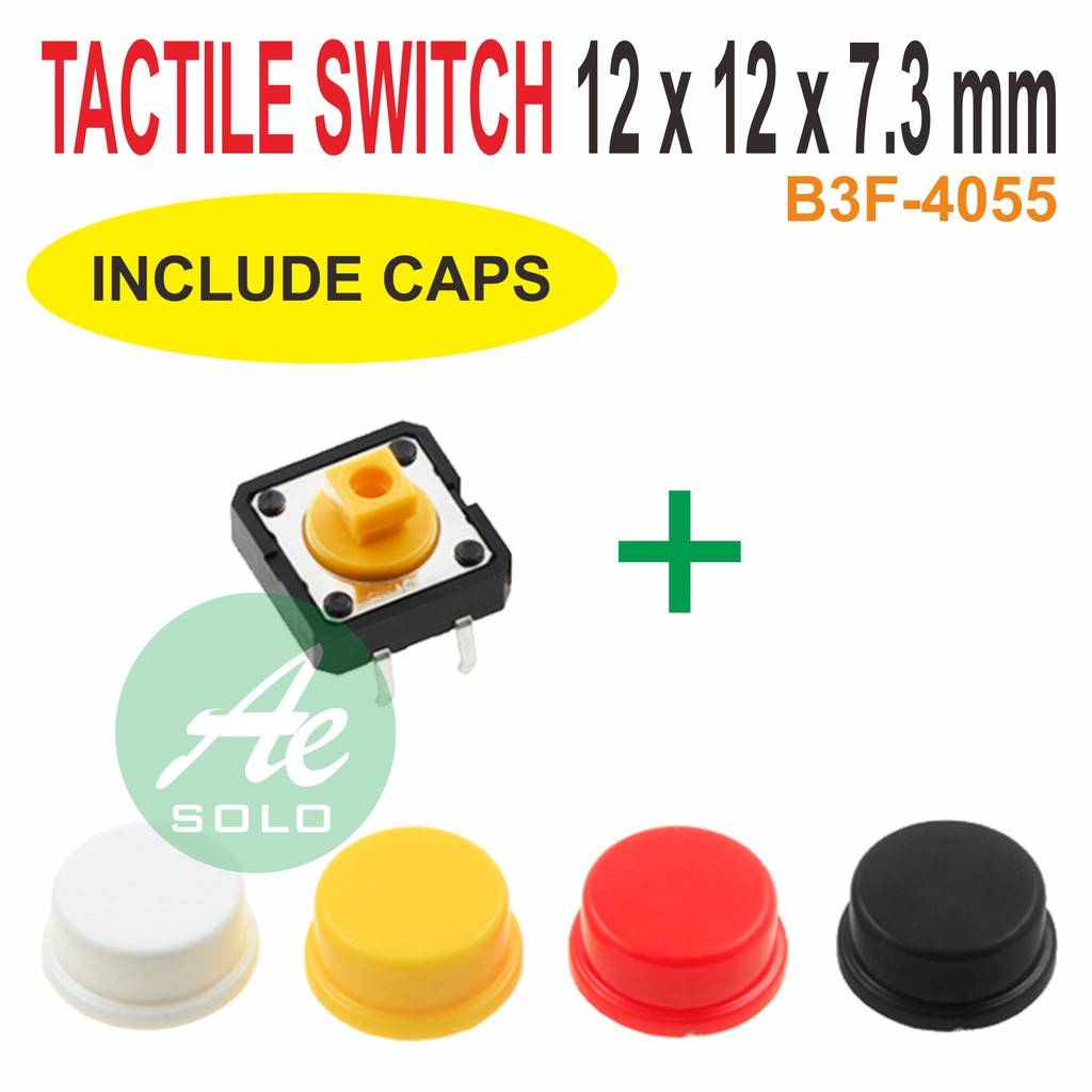 Tactile Switch B3F-4055 Tact Switch Push On Dengan Cap