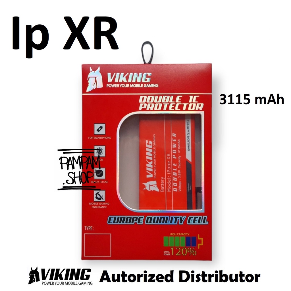 VIKING Double Power Replacement Battery for Ip XR Batre Batrai Baterai Dual Iphone