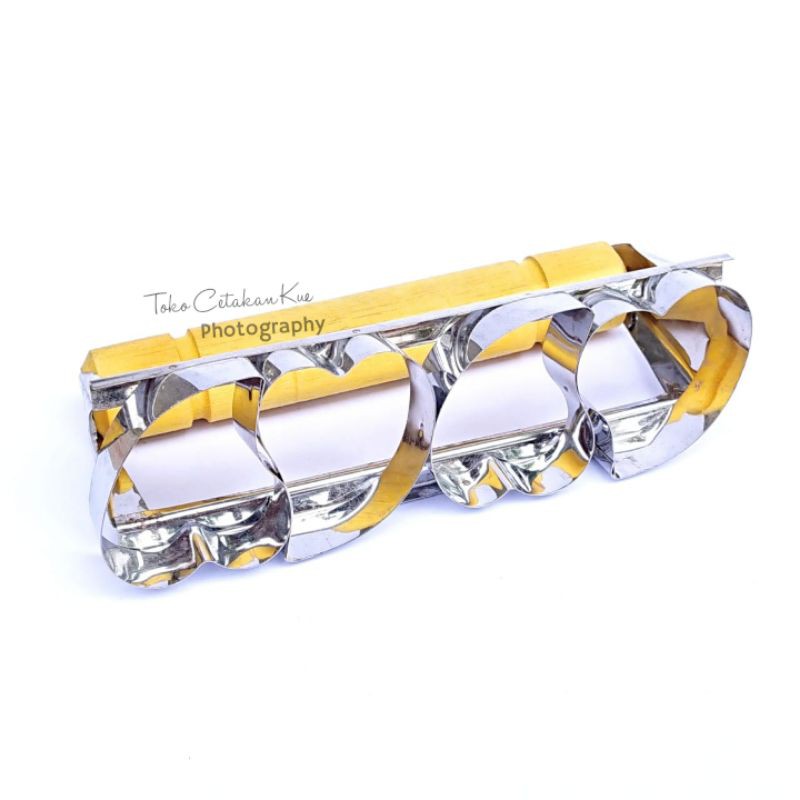 Cetakan Kue Kering Roti Kacang Bentuk Love Waru Miring