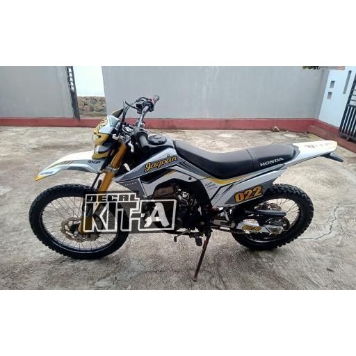 Decal CRF 150L Supermoto putih gold full body