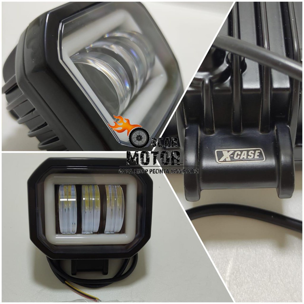 Lampu Tembak 4D Kotak 4531 3 Lensa Mata Sorot CREE Angel Eye LED CWL Universal motor