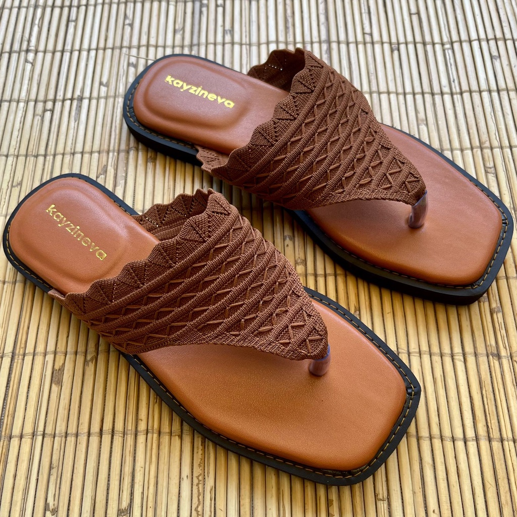 KAYZINEVA | SP03 Sandal Jepit Wanita Rajut Premium Ujung Kotak