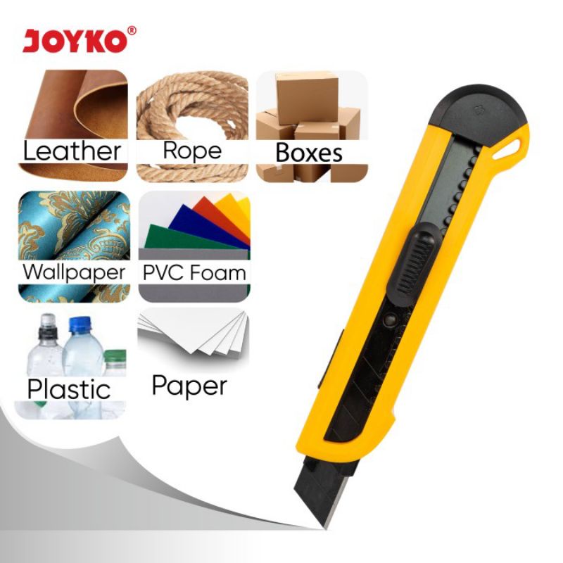 

Cutter Pisau Pemotong Premium Auto lock Joyko CU-0510 | Pisau Pemotong Tajam Dan Kuat