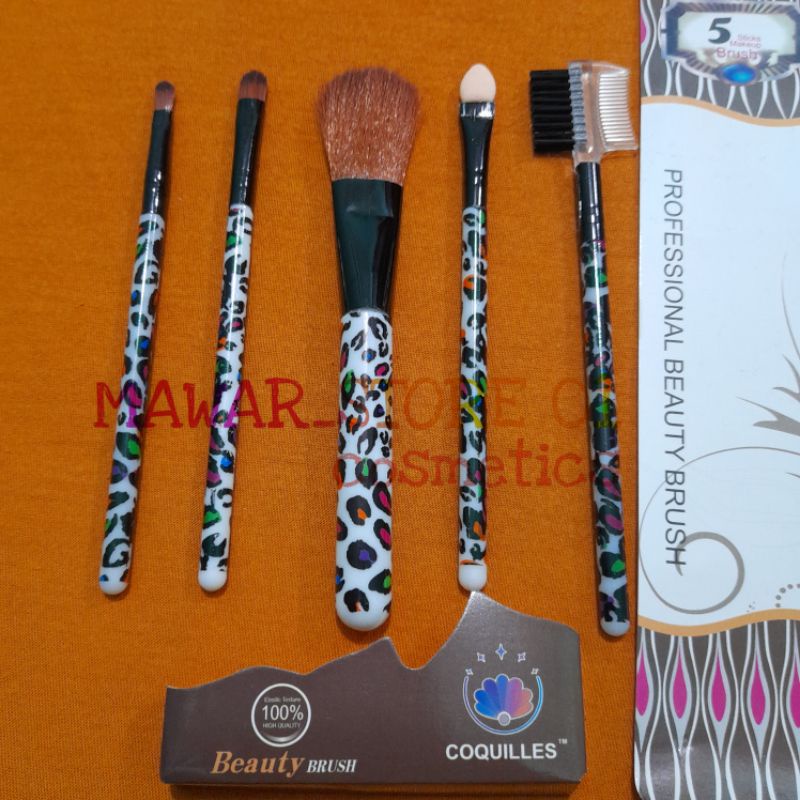 Kuas Make Up Set 5 In 1 / Brush Bulu Lembut Praktis isi 5