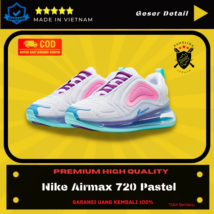 SEPATU RUNNING WANITA NIKE AIRMAX 720 PASTEL RAINBOW FOR WOMEN PREMIUM ORIGINAL