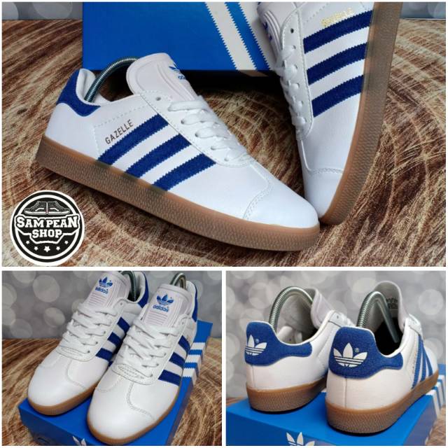 adidas gazelle white blue gum