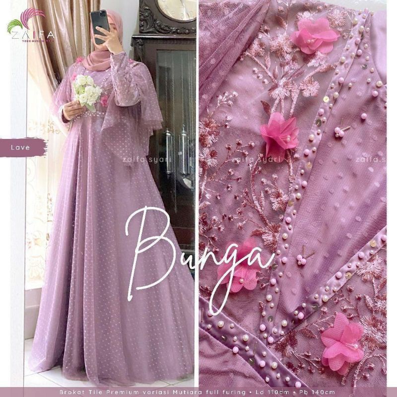 Seroja Dress Bunga Maxy Gamis Nauren brukat tutu aplikasi mutiara seroja maxi gamis brukat motif bunga gamis kondangan cantik seragamm pernikahan outfit bridesmaid gamis muslimah dress muslim gaun pesta mewah wedding dress gamis lebaran anak perempuan