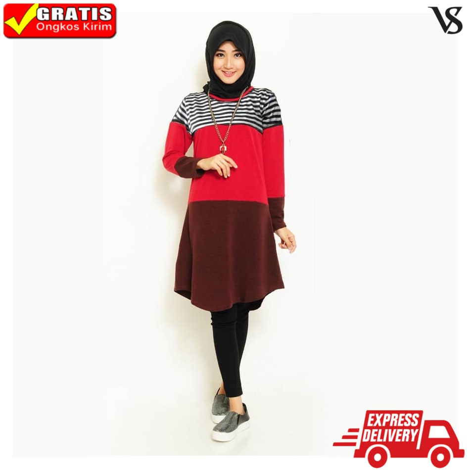 Tunik Kaos Wanita Muslim Model Tunik Wanita Terbaru 2020 Kekinian Terbaru - Vs Shelby Terbaik Murah
