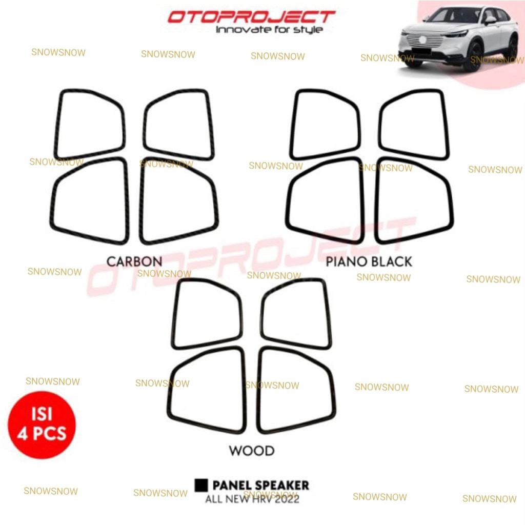 Panel Speaker Honda Hrv 2022 UP Hitam Wood Carbon