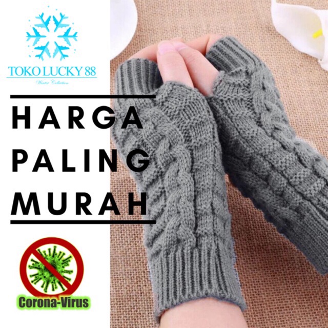 IMPORT MOLLAD Glove Fingerless Sarung tangan fingerless rajut wool Glove winter infinity