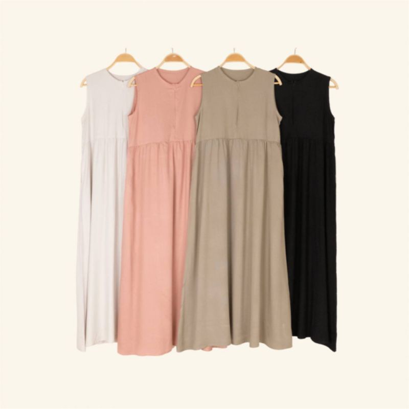 inner  muslimah  - basic dress -dress rumahan -inner dress tanpa lengan -inner tanpa lengan busui -i